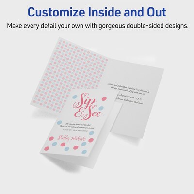 Avery Half-Fold Cards with Envelopes, 5.5" x 8.5", Textured White, 30/Box (AVE3378)