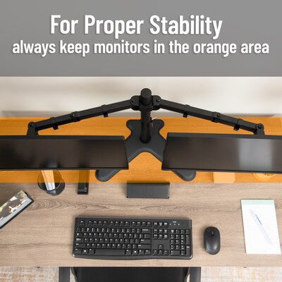 Mind Reader Freestanding Dual Monitor Desk Mount, Black (DARB-BLK)