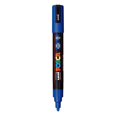 POSCA PC-5M Water Based Paint Marker, Medium Bullet Tip, Blue, 3/Pack (UBCPC5MBLUE-3)