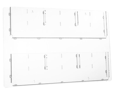AdirOffice Acrylic Magazine Rack with Adjustable Pockets, Clear, 2/Pack (640-2923-CLR-2PK)