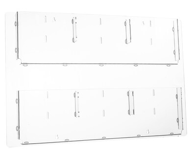 AdirOffice Wall Mounted Acrylic Magazine Rack with Adjustable Pockets, Clear, 2/Pack (640-2923-CLR-2PK)