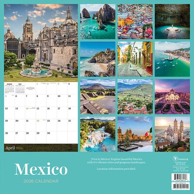 2026 TF Publishing Mexico 12" x 12" Monthly Wall Calendar (26-1046)
