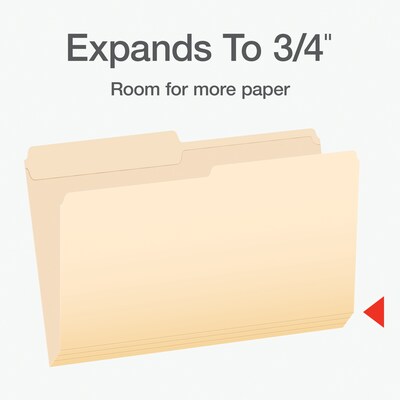 Pendaflex Heavy Duty File Folder, 1-Tab, Assorted, Legal Size, Manila, 100/Box (1007052)