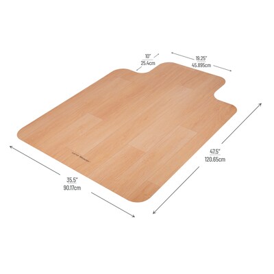 Mind Reader Hard Floor Chair Mat with Lip, 36" x 48'', Brown PVC (WDOFFCMAT-BRN)