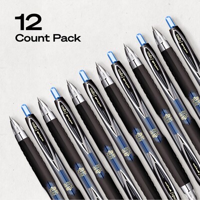 uniball 207 Retractable Gel Pens, Ultra Micro Point, 0.38mm, Blue Ink, 12/Pack (1790923)