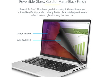 StarTech Anti-Glare Reversible Privacy Filter/Protector for 14" Widescreen Laptop, 16:9 (14G-PRIVACY-SCREEN)