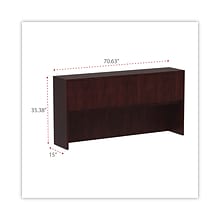 Alera Valencia Series Hutch With Doors, 70 5/8w X 15d X 35 1/2h, Mahogany