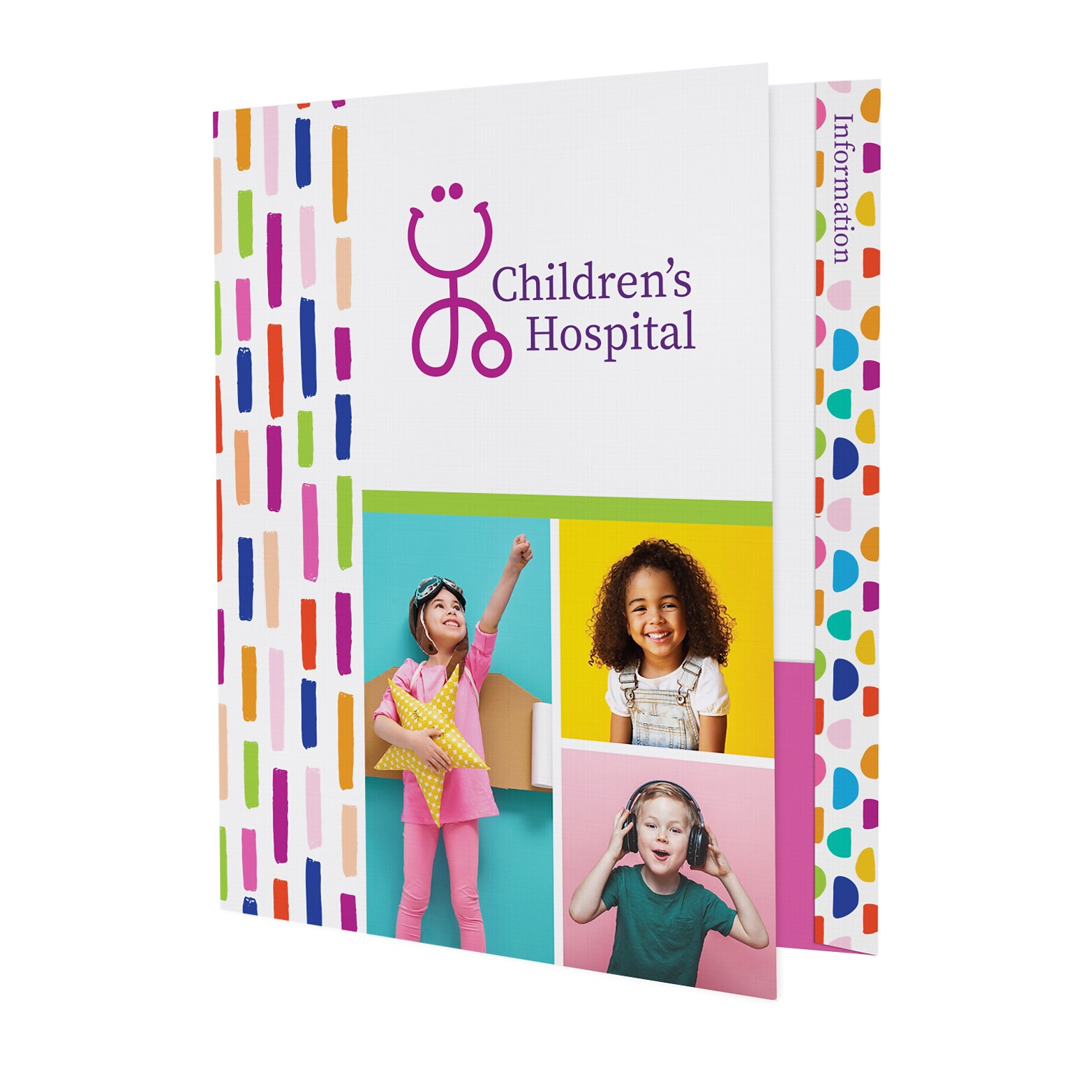 Custom Full Color File Folder with Two Reinforced Pockets, 80# Bright White Linen Cover Stock, 50/Pack