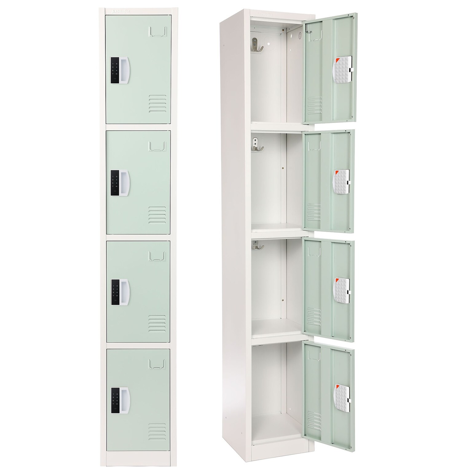 AdirOffice 72H 4-Tier Misty Green Storage Locker (ADI629-204-MGRN-DL)