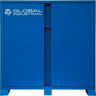 Global Industrial Steel Jobsite Cabinet, 2 Doors, 52 Cu. Ft., Blue (133724)