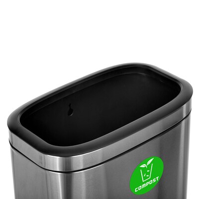 Alpine Industries 10.5 Gallon Indoor Compost Bin, Stainless Steel (470-40L-CO)