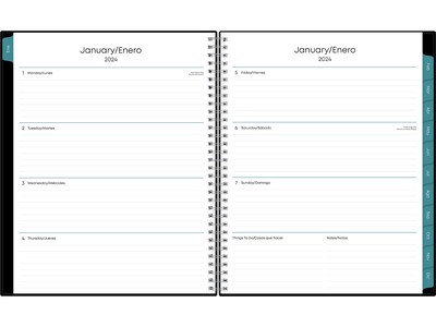 2024 Blue Sky English/Spanish 8.5 x 11 Weekly & Monthly Planner, Black (135723-24)