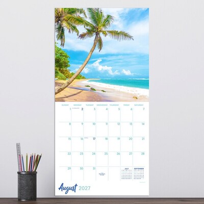 2027 TF Publishing Tropical Beaches 10" x 12" Monthly Wall Calendar, Multicolored (27-1030)