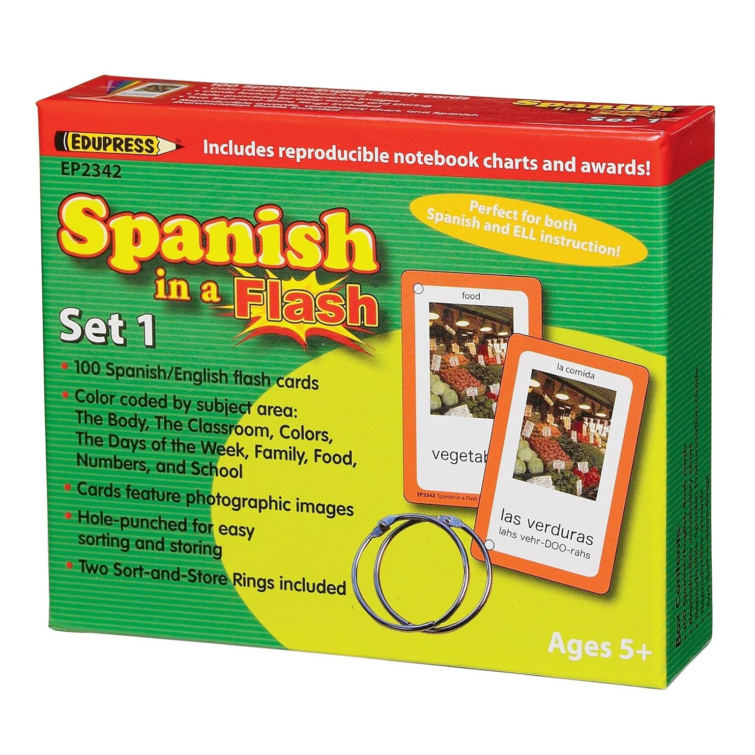 Edupress Spanish Flash Cards, 104/Set (EP2342)
