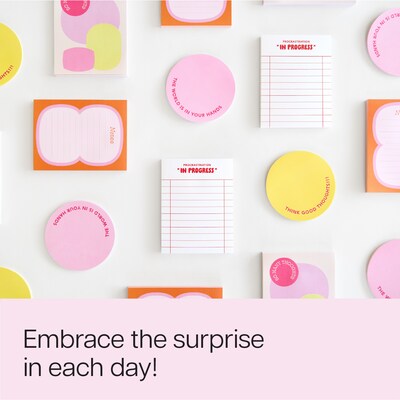 Post-it Mini List Notes Combo Pack, 3" x 3", Assorted Collection, Lined, 75 Sheet/Pad (W25-34-2)