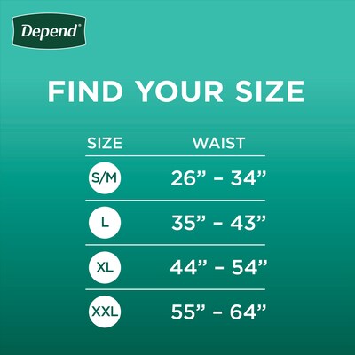 Depend Fresh Protection Adult Incontinence Underwear for Men, Disposable, XXL, Grey, 44 Count (53305