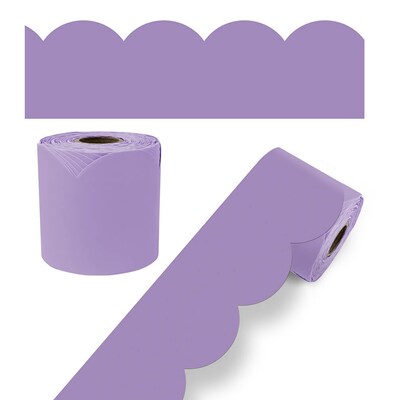Carson Dellosa Education Rolled Scalloped Bulletin Board Border, 3" x 65', Lilac, 3/Bundle (CD-108536-3)