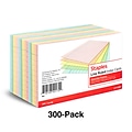 Staples 3 x 5 Index Cards, Lined, Assorted Colors, 300/Pack (TR51002)