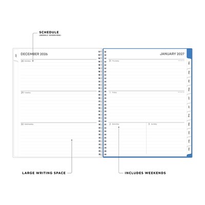 2027 Blue Sky Savoy Cool 8.5 x 11 Calendar Year Weekly & Monthly Planner, Plastic Cover (148762-27)