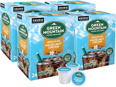 Green Mountain Coffee Roasters Hazelnut Cream Iced Coffee, Keurig K-Cup Pod, Medium Roast, 96/Carton