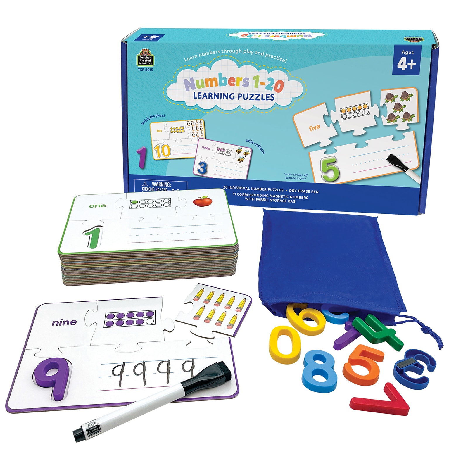 Teacher Created Resources Learning Puzzle: Numbers 1-20, 33/Set (TCR6015)