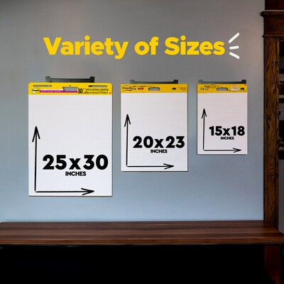 Post-it Super Sticky Wall Easel Pad, 25" x 30", 20 Sheets/Pad, 3 Pads/Pack (559 VAD20 3PK)