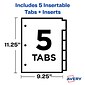 Avery Big Tab Plastic Insertable Dividers with Pockets, 5-Tab, Multicolor (11902)