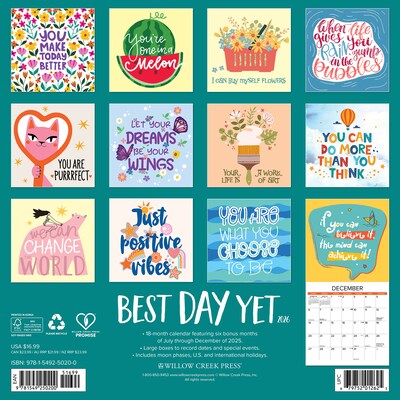 2026 Willow Creek Best Day Yet 12 x 12 Monthly Wall Calendar (50200)