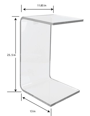 Designstyles Luxurious Acrylic C-Shaped Table, Clear (DST-ACST)