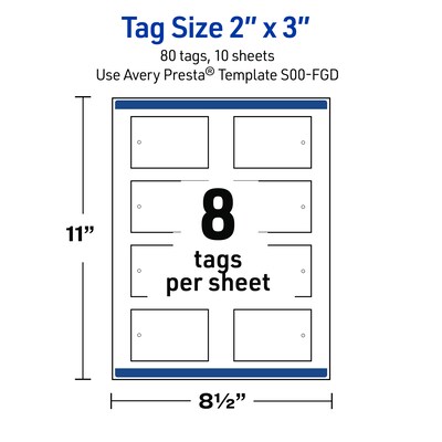 Avery  3" Blank Price & Merchandise Tags, White, 80/Carton (S00-FGD-PRMWT10)