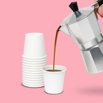 Perk™ Paper Hot Cups, 3 oz., White, 100/Sleeve, 10 Sleeves/Carton (PK59141CT)