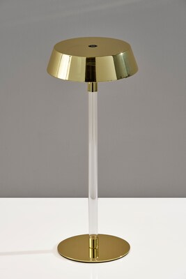 Adesso Orla 14.5" LED Table Lamp, Shiny Gold/Clear Acrylic (4100-04)