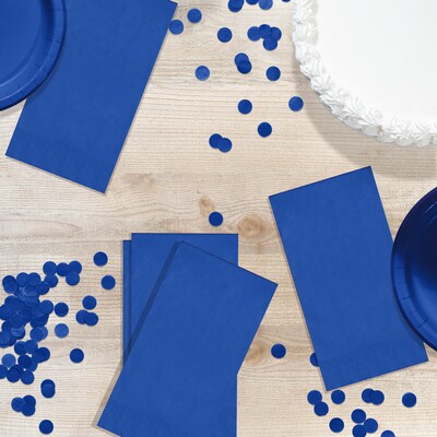 Creative Converting Touch of Color Guest Towels, 3-ply, Cobalt Blue, 192/Carton (953147)