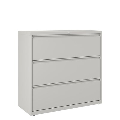 Quill Brand® 3-Drawer Lateral File Cabinet, Locking, Letter/Legal, Gray, 42W (23203D)