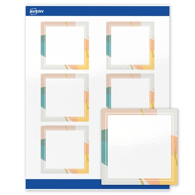 Avery Square Laser/Inkjet Multipurpose Labels, 3 x 3, White, 60/Pack (19479371096)