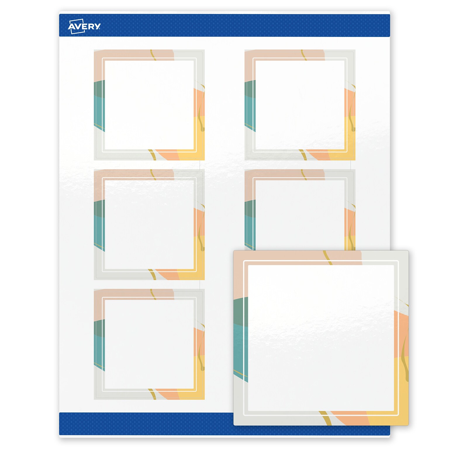 Avery Square Laser/Inkjet Multipurpose Labels, 3 x 3, White, 60/Pack (19479371096)