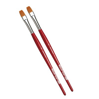 da Vinci COSMOTOP-SPIN Watercolor Synthetic Bristle, Flat Brush, 2/Pack (DVXVA588012-2)
