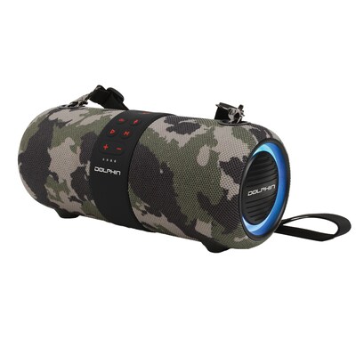 Dolphin Audio Wireless Bluetooth Portable Speaker with Accent Lights & FM Radio, Waterproof, Camouflage (LX-60 CAMO)