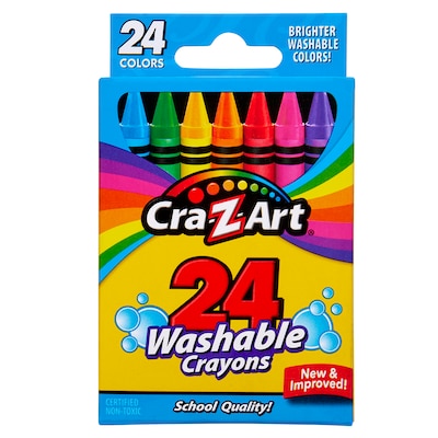 Cra-Z-Art Washable Crayon, Assorted Colors, 24/Pack (10222-48)