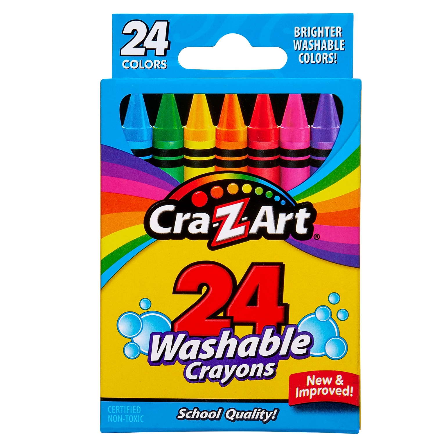 Cra-Z-Art Washable Crayon, Assorted Colors, 24/Pack (10222-48)