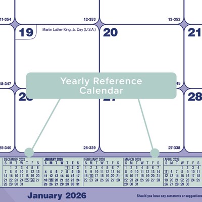 2026 Brownline Classic 17.75" x 10.875" Monthly Desk Pad Calendar, Blue/White (C181700)