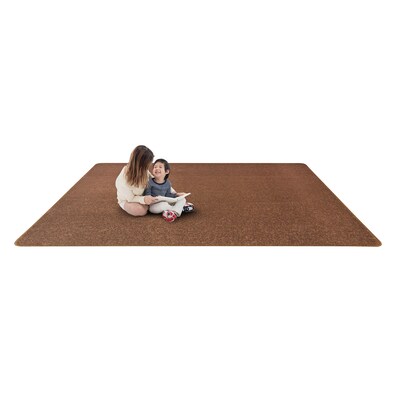 Joy Carpets Endurance Polyester 6' x 9' Machine Tufted Rug, Brown (80Q-10)