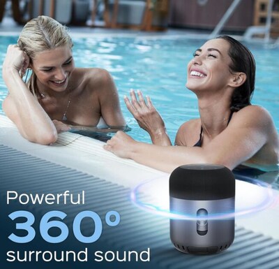 Treblab HD Wireless Bluetooth Portable Speaker, Water resistance, Black (HD-360-PRO)