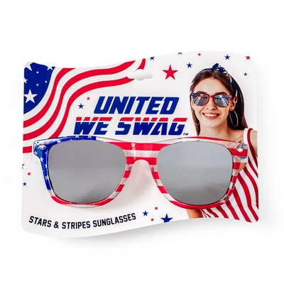 Stars and Stripes Patriotic Mirrored Sunglasses 2PC set