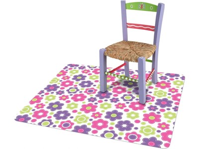 Deflect-O FashionMat Lazy Daisies Hard Floor Chair Mat, 35" x 40", Low-Pile, Multicolor (CM3540LD)