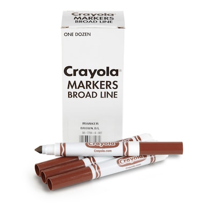 Crayola Bulk Markers, Conical Tip, Brown, 12/Pack, 3 Packs/Bundle (BIN587700007-3)