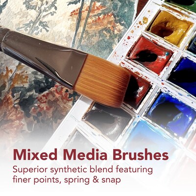 Princeton Velvetouch Mixed Media Synthetic Oval Mop Brush, 2/Pack (PBXP3950OM050-2)
