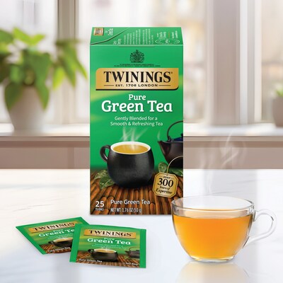 Twinings Green Tea Bags, 25/Box (TNA51732)