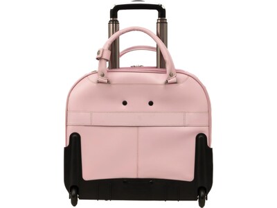 McKlein REDWOOD 15" Leather Rolling Laptop Bag, Pink (99699)