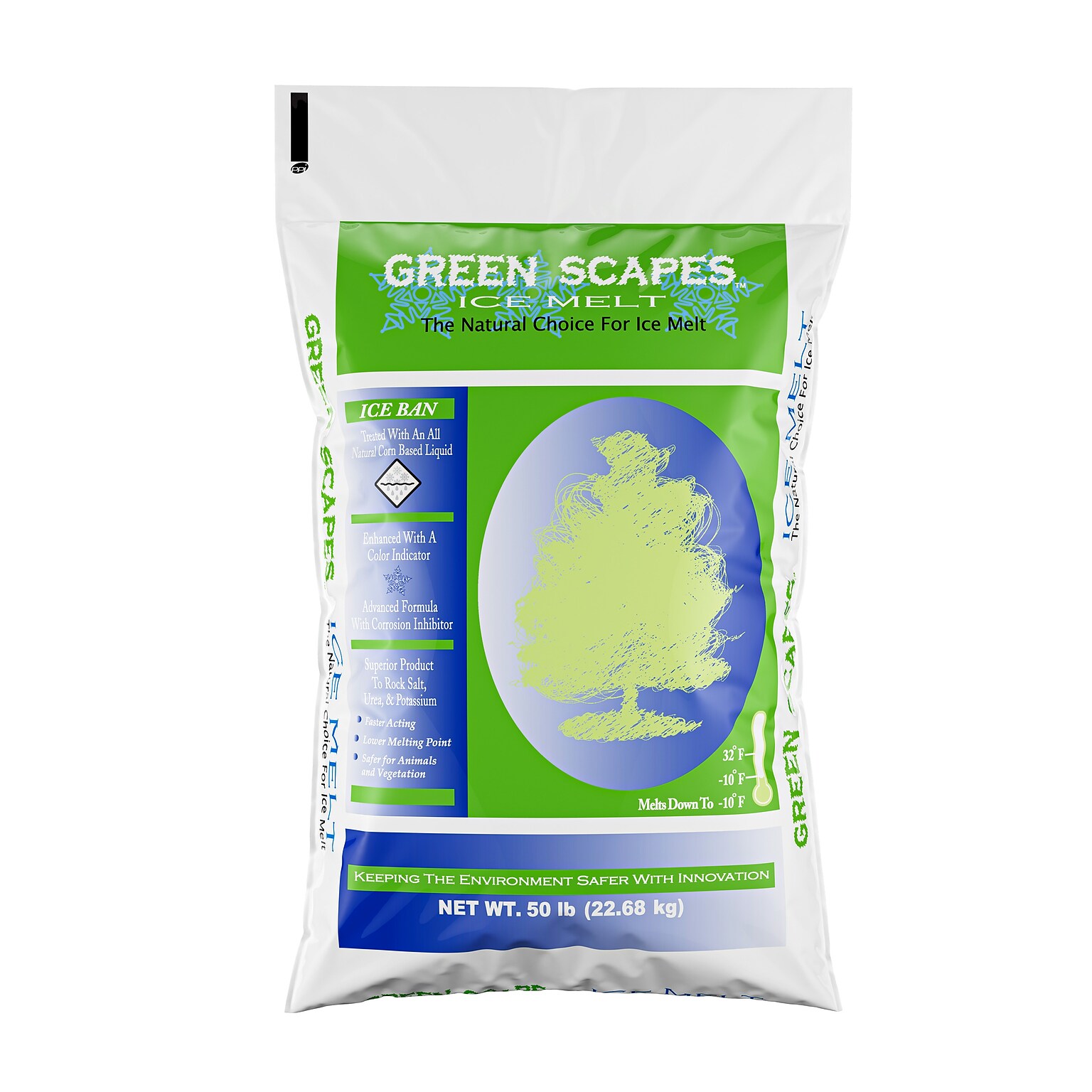 Scotwood Industries Green Scapes Ice Melt Crystals, 50 lbs. Bag (SWO50BGREEN)